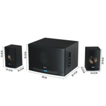 Abru IBALL-X1 서브우퍼 무선 초고음질 2.1 스피커, IBALL X1 클래식 블랙 U 디스크 포함