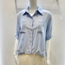 에이비에프지 에이비에프지 더블포켓 스트라이프 카라블라우스_K AJW3HB33H