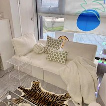 모듈소파 원룸소파 편한 1인모듈 거실 인테리어쇼파 미니멀, 양가죽 흰색