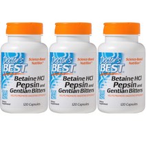 닥터스베스트 베타인 HCI 펩신 앤 젠티안 비터 캡슐 글루텐 프리, 120개입, 3개