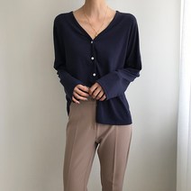 인디우드 코코넛 브이넥 루즈핏 가디건