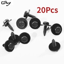 20 개/대 자기 태핑 태퍼 나사 및 와셔 BMW 4.8x19mm 블랙 8mm 셀프, 한개옵션0
