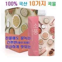 100% 국산 10가지 곡물 미숫가루 선식 파우치 든든한 한끼 식사대용 40g x10개입, 1개 (10개입)