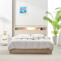 RF 루시아 LED 루바 리노 서랍 SS/Q 침대프레임 (매트제외), 메이플화이트