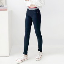 즈본 여자 밴딩 블랙 스판 스키니 청바지