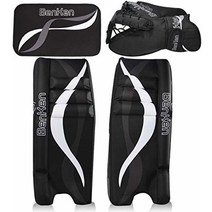 BenKen Sports Ice Hockey Gear 골키퍼 패드 팩 아이스 하키 장비 장갑 무릎 청소년 및 성인용 블루 블랙 (블루 45.7cm(18인치)) 445917, Black 27