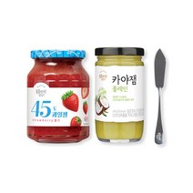 복음자리 45도딸기잼350g+카야잼플레인240g 잼나이프 증정