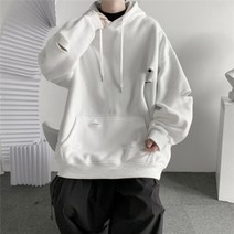 찢어진 스웨터 남성 봄 가을 Ins 홍콩 스타일 느슨한 패션 브랜드 기본 까마귀 가을 유행 스트리트 후드 코트맨투맨/ 맨투맨 코트 YJStore