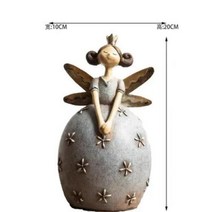정원조형물 조각 장식 천사 난쟁이 동상 숲 조류 피더 인공물 야외 걸이식, 12.20X10CM