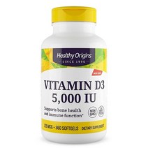 Healthy Origins 비타민 D3 5 000 IU 360정, 360 Count (Pack of 1)