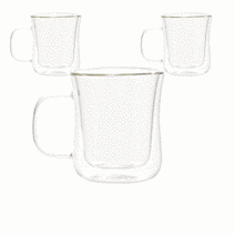루시드랩 이중 내열 홈카페 유리컵 아메리카노 3개, 투명 250ml 3개