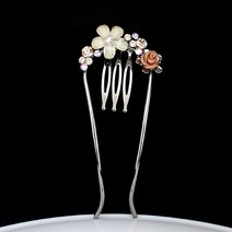 모아콤 보테스틱 sts015 라인 - 꽃장미 (블랙) 수공예 머리핀 귀여운 플라워 쉬운 올림머리 연출 만두 당고 특허상품