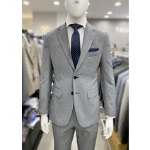 트루젠 남성 캐주얼 여름 정장 - 베이직핏 린넨 혼방 스트레치 그레이 컬러 여름 셋업 세트