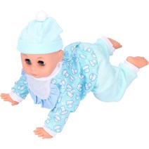 Zerodis Crawling Doll Crawling Baby Doll Crawling Toy Interactive Kids Toy Laughing Talking Singing, 01 11.5in L Boy