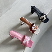 디작소 여성 봄 여름 리얼 송치 뮬 슬리퍼 3cm 이상