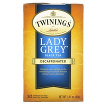 트와이닝 레이디 그레이 홍차 디카페인 20티백 40g Twinings Lady Grey Black Tea Decaffeinated, 1팩