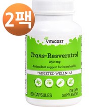 비타코스트 트랜스레스베라톨 250mg 60 캡슐, 2팩