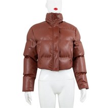 유광패딩 여성 경량 숏 패딩 여자 겨울 점퍼 잠바 글로시 파카 크롭 PU 다운 자켓
