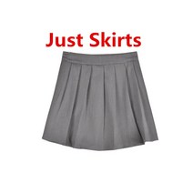 JK 여성 셔츠 넥타이 조끼 Pleated 스커트 1 또는 4 Pcs 세트 2022 새로운 봄 여름 Preppy 스타일 의류 일본 학교 유니폼, [01] S, [04] Skirts