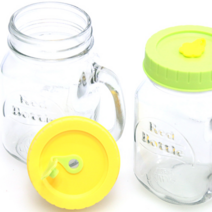 드링크잔 유리머그컵 2P 휴대용쥬스컵/휴대용머그컵, 02_트링크잔 2조 빨대형, 2개