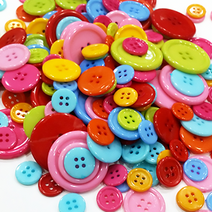 칼라원형단추 1종 /플라스틱 모양 아크릴 단추, 혼합 색상랜덤