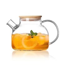 Glass Pitcher with Lid 88 Ounces -2500ml Glass Water Pitcher Iced Tea Juice Milk Coffee Lemonade, 1000ML(34OZ)
