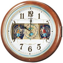 Seiko Clock Wall Clock Radio Analog Karakuri 6 Songs Melody Tea Marble Pattern RE559H SEIKO, 상품명참조