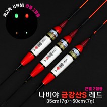 이화스포츠 요수 나비야 금강산S 레드 큰별 2점등 왕방울 전자찌 붕어 잉어 민물찌, 40cm(7g), 적색