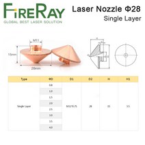 FireRay-직경 28mm 레이저 노즐 싱글 더블 레이어 구경 0.8-5.0 스레드 M11 Precitec WSX 파이버 커팅 헤, 02 Double Layers_01 0.8mm