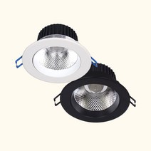 LED 4인치 COB 다운라이트 12W 집중형 스팟조명 매입등, 흑색바디, 주광색 5700K 흰빛