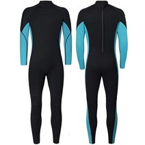 Nataly Osmann 3mm 네오프렌 풀 잠수복 여성/남성용 긴소매 원피스 다이빙 수트 백 지퍼 스쿠버 보온 다이빙 스킨 수상 스포츠 서핑 카약 스노클링 수영을 위한 보온, blue