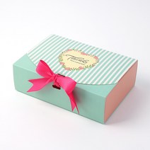 리본 선물용 쿠키박스 포장케이스 리본 백일떡 포장 상자