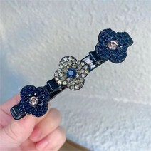 블링 크리스탈 꼰 헤어 클립 패션 3 개 라인석 앞머리 여자네 잎 덕빌 머리핀 작은 클립