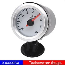 타코메타 회전계 레이싱 미터 12V 가솔린 자동차 게이지 2 "52mm 수온 오일 온도 압력 8KRPM 타코미, 01 white Tacho gauge