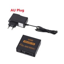 PzzPss-4K HDMI 분배기 풀 HD 1080p 1 In 2 비디오 스위치 스위처 1X2 듀얼 디스플레이 HDTV DVD PS3/4 XBOX, [02] AU plug