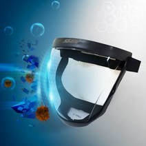 페이스쉴드 투명 안면보호마스크 보안면 김서림방지 얼굴가리개 안면보호구, 블랙