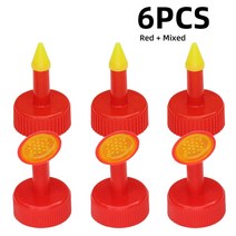 스프링쿨러 6PCS DIY 병 캡 스프링클러 ID-26.5MM 구경 작은 노즐 PVC 플라스틱 급수 스프레이 헤드 분재 화려하고 밝음 관개 도구, [04] Dx6pcs