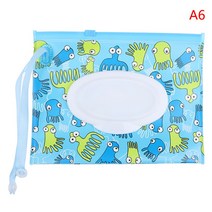 스냅 스트랩 휴대용 아기 물티슈 상자 물티슈 컨테이너 쉬운 운반 클램셸 화장품 청소 물티슈 케이스 1 개, 6