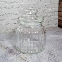 캔들용기 양초유리용기 - 돔줄무늬(대) 500ml
