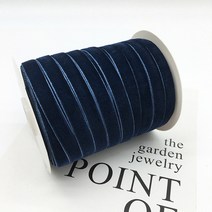 [29색] 10mm 벨벳 리본끈 단면 테이프 머리띠 공예 악세사리 마스크스트랩 재료 1마, 03. 네이비 블루, 1개