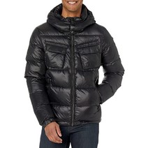 Superdry 남성용 마운틴 후드 다운 재킷 블랙. Medium