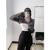 슬림 나시 블라우스 레이어드 숏 긴팔 맨투맨 투피스 가을옷 순욕 매시룩 커플룩