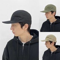 남자 여름 방수 나일론 캠프캡, 블랙