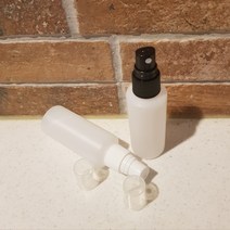 HDPE 반투명 공병 용기 60ml 미스트 스프레이캡 화이트 블랙 휴대용 화장품 리필 소독제 소분 미스트 diy, 반투명용기60ml+검정미스트캡