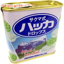 사쿠마 제과 레트로 옛날 깡통캔디 드롭 캔디 드롭프스 페퍼민트맛 70g x 10팩 일본, 기본