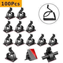 100pcs 인테리어 액세서리 자기 접착 자동차 고정 클립 데이터 코드 케이블 장식 마운트 주최자 와이어 자동 패스너, 100PCS 검정, 단일
