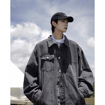 미국 데님 재킷 남성 트렌디 브랜드 하이 스트리트 올 매치 캐주얼 재킷 복고풍 학생 일본 소년 봄 잘 생긴 노브댄스복 왁킹 댄스학원 힙합플레이야 힙합퍼 힙합엘에이