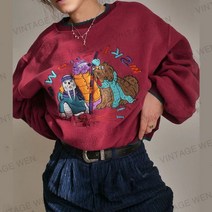 빈티지 폴라 플리스 느슨한 긴 소매 여성 스웨터