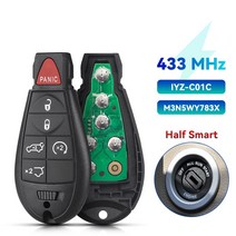 KEYYOU 크라이슬러 타운 컨트리 지프 그랜드 체로키 닷지 캘리버 M3N5WY783X IYZC01C 433Mhz 원격 키 20082010 자동차 부품 호환, 10 Model 10, Model 10