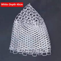 낚시 고무 딥 네트 헤드 깊이: 32404755cm 핸드 네트 교체 액세서리 낚시, 흰색 깊이-40cm